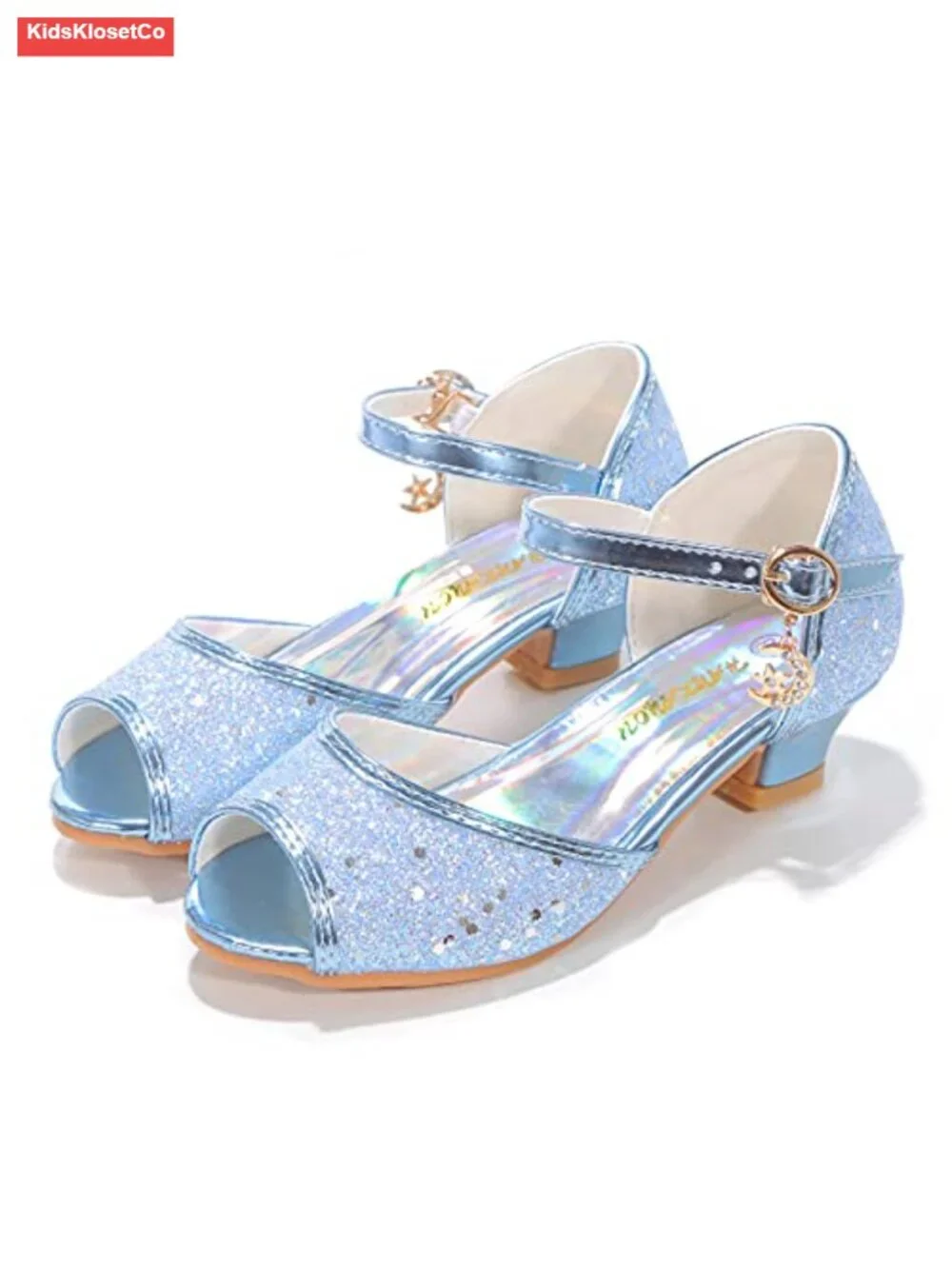 Girls Mary Jane Glitter Party Wedding Dress Shoes Princess Flower Strap Faux